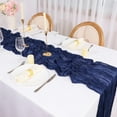 thumbnail image 6 of Cheesecloth Table Runner, 13Ft Navy Blue Long Cheese Cloth Boho Gauze Table Runner for Wedding Bridal Baby Shower Birthday Holiday Party Sheer Table Decorations,1 Pcs, 6 of 6