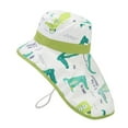thumbnail image 2 of LIIPEE Girls Boys Sun Cap Summer Cartoon Wide Brim Adjustable Strap Lightweight Breathable Outdoor Protection Bucket Hat With Neck Flap Baby Leisure Sunscreen Sunshade Hats,Green,One Size, 2 of 5