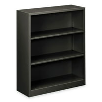 HON® Metal Bookcase, Three-Shelf, 34.5w x 12.63d x 41h, Charcoal HS42ABC.S