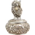 thumbnail image 5 of Ebros Hibou Steampunk Argent et Bronze avec des Yeux de Pierres Précieuses Rouges Bijoux Boîte à Bijoux, 5 of 5