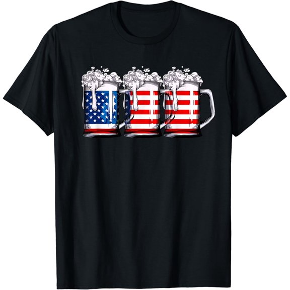 t-shirtBeer American Flag 4th of July Men Women Merica Drinking USA T-Shirt mens t shirt,black,women,funny,misfits,men,journey