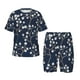 thumbnail image 1 of Fotbe Cherry Blossoms on Navy Background Pijama Estampada de 2 Piezas para Niños – Ropa de Dormir de Manga Corta Cómoda para Niños y Niñas, Camiseta y Shorts de Algodón-Large, 1 of 6