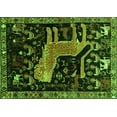thumbnail image 1 of Ahgly Company Indoor Rectangle Animal Green Traditional Area Rugs, 2' x 5', 1 of 1