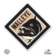 Walleye Fishing - 3" Vinyl Sticker - For Car Laptop I-Pad Phone Helmet Hard Hat - Waterproof Decal