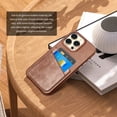 thumbnail image 4 of Luckycoin Handmade Genuine Leather Case for iPhone 15 Pro Max 6.7-Inch,Anti Slip Ultra-Thin Cover, Vintage Top Grain Leather,Card Holder for Apple iPhone 15 Pro Max Case, 4 of 7