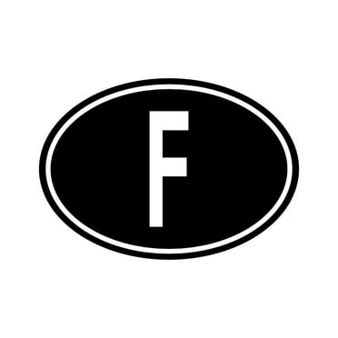 France Oval Sticker Decal Die Cut - Self Adhesive Vinyl - Weatherproof - Made in USA - Many Color and Sizes - country code f euro