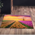 thumbnail image 5 of Tulip Rug, Sunrise Rug, Landscape Rugs, Office Rug, Front Door Rug, Bathroom Rug, Bath Rug, Gift For Him, Step Rug, Runner Rug, Soft Rug, 2'x3' - 60x90 cm, 5 of 7