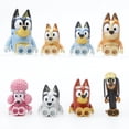 thumbnail image 2 of Conjunto de figuras de acción de la familia Bluey, muecos de perro de dibujos animados, decoración de coche, juguetes para nios, regalos, regalo de Navidad, 8 Uds, 2 of 3