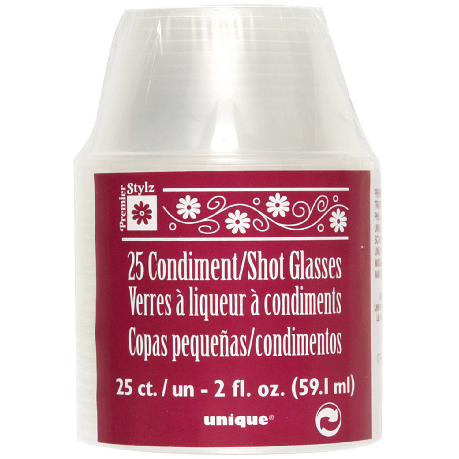 Gelatin Shot or Condiment Cups, 2 oz, Clear, 25ct