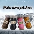 thumbnail image 2 of Zapatos clásicos con forro de felpa para perros pequeños y grandes con cierre de velcro, botines de bulldog de felpa para exteriores, antideslizantes, para cachorros, para invierno, tallas S, 2 of 5