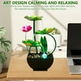 thumbnail image 4 of Pcapzz Tabletop Water Fountain USB Powered Tabletop Fountain with Natural Rocks and LED Ring Lights Desktop Waterfall Fountain Tabletop Humidifier for Indoor-lotus(withoutlampring)-, 4 of 11