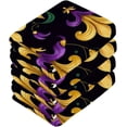 thumbnail image 4 of Coolnut Mardi Gras Washcloths Set of 6-12 x 12 inch Pure Cotton Wash Cloth Highly Absorbent and Soft Fingertip Towels Face Cloths for Bath, Spa Wash cloth, 4 of 7