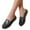 Black, variant on Mules Slip on Penny Loafers for Women 2025 Fashion Casual Leather Platform Walking Flat Half Slippers Sandals