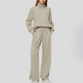 thumbnail image 3 of STETMN Women's Casual Solid Outfit Half Zip High Neck Top Drawstring Elastic Waist Pants Loose Tracksuit, 3 of 6