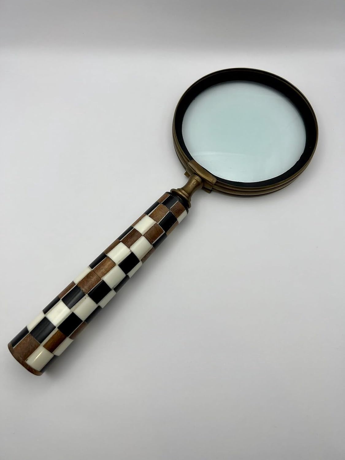 Maritime treasures  5 Inch Magnifying Glass with Large Handle, Antique & Brown