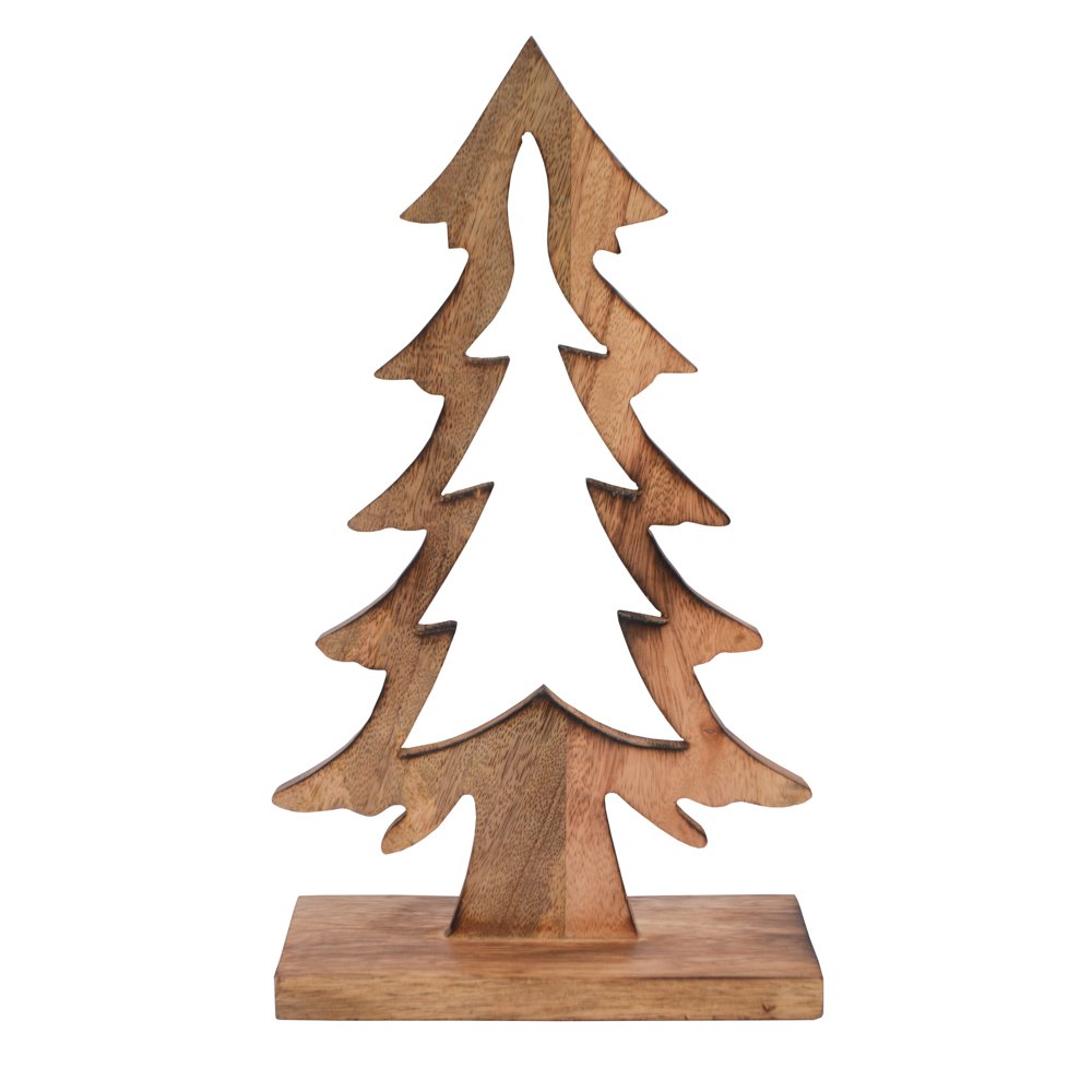 Holiday Time Natural Wood Decor Mini Christmas Tree Tabletop Decoration