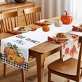 thumbnail image 5 of Fall Table Runner Thanksgiving Pumpkin Maple Leaf Table Runners Black Buffalo Plaid Give Thanks Y'all Cotton Linen Dresser Scarf Kitchen Dining Table Decor for Fall Holiday Party Decor 13x72 Inch, 5 of 9