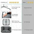 thumbnail image 3 of TQKVIPI Wicker Egg Chair Outdoor Indoor,Foldable Patio Hanging Egg Chair with Stand,Swing Chair with UV Resistant Cushion 350lbs Capacity for Bedroom, Patio, Garden and Balcony (Black+Dark Grey), 3 of 8