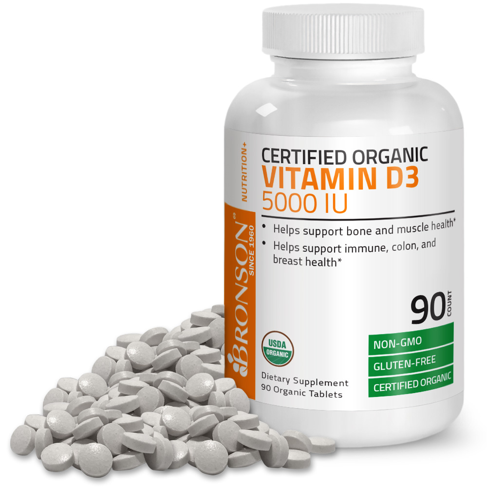 Vitamin D3 5000 IU Bone Health and Immune Support, USDA Certified