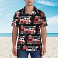 thumbnail image 4 of Lsque Fire and Rescue Truck pattern Hawaiian Shirt for Men, Unisex Summer Beach Casual Short Sleeve Button Down Shirts-Large, 4 of 9