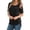 Black, variant on SXCXLSA Women's Cold Shoulder Cotton Look Top, Solid Color Summer Blouse