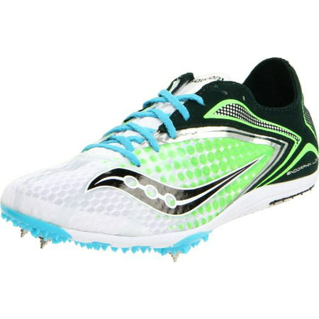 Saucony Women's Endorphin Spike LD3 Track Shoe,White/Green,12 M (Best Track Spikes For 1600)