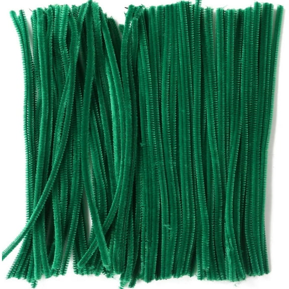 300Pcs Pipe Cleaners Craft Supplies - 6 mm x 12 inch Pipe Cleaners Chenille Stems for Craft Kids DIY Art Projects Supplies Green