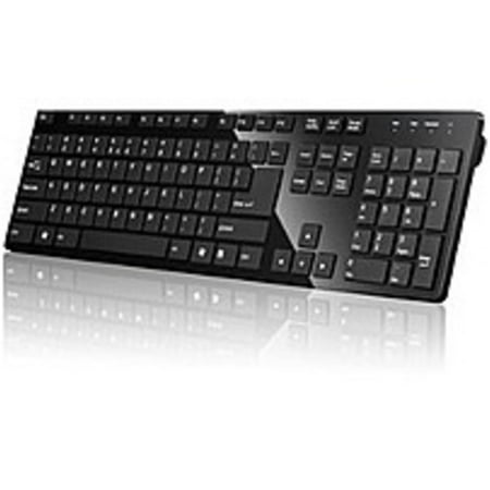Refurbished I-Rocks IRK01BN-BK Slim Bluetooth 3.0 Keyboard with Chiclet-Like Key Shape - Wireless Connectivity - Bluetooth - 104 Key - Compatible with Computer, Notebook, Smartphone, Tablet, (Best Wireless Chiclet Keyboard)