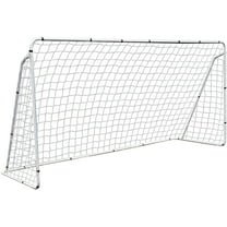 ZenStyle Football Post Soccer Goal Target Net 12 Ft. x 6 Ft. Football Shooting Training Aid Ultimate Backyard Outdoor Kids Official Soccer Goal, Steel Frame