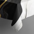 thumbnail image 3 of Black and Gold Marble Layered Waves Pattern Rectangle Tablecloth 60"x84",Waterproof Polyester Rectangle Table Cloth, Wipeable Spillproof Polyester Tablecloth for Dining, Camping, Indoor and Outdoor, 3 of 5