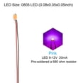 thumbnail image 2 of Uxcell 0805 Pre-Wired Micro LED, 12 Pcs 9-12V Pre-soldered Mini Light Emitting Diodes Surface Mount Device for Model, DIY, Science Projects, 9.8" Length, Pink, 2 of 6