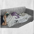 thumbnail image 6 of Animal Soft Flannel Fleece Throw Blanket, Playing Soccer with a Kid Mario Moustache Sports Theme Football Print, Cozy Plush for Indoor and Outdoor Use, 50" x 60", Purple White, by Ambesonne, 6 of 6