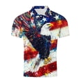 thumbnail image 4 of Men's Short Sleeve 4th of July Print Henley T-Shirt – Patriotic Independence Day Graphic Tops Summer Casual Wear Men'S Patriotic Henley Tshirt, 4 of 5