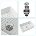 thumbnail image 2 of 33 Inch Ceramic Kitchen Sink,Included Stainless Steel Dish Grid&Basket Strainer, Easy to Clean,Utility Sink for Workstation, Kitchen,White, 2 of 6