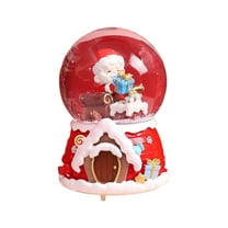 Hyknon Christmas Music Box Christmas Decorations Crystal Snow Globe with LED Light Plastic Table Centerpieces for Holiday Party Home