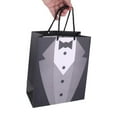 thumbnail image 2 of simhoa Fashion Paper Tuxedo Shopping Carry Bags Wedding Gift Bag With Handle Black, 2 of 8