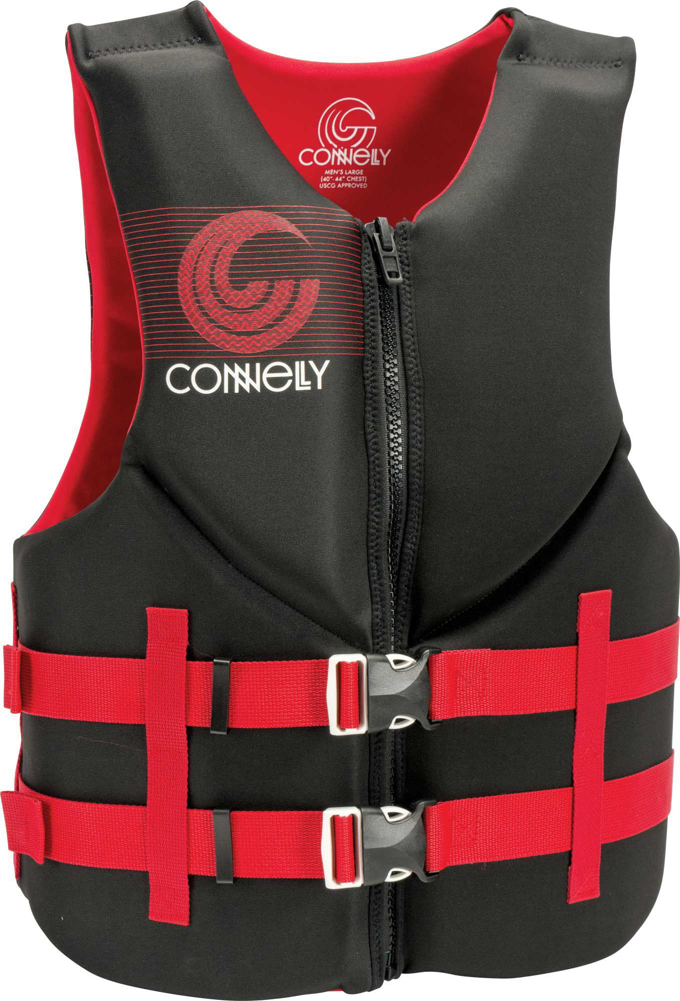 4 Pack Red Connelly Adjustable Adult Dual-Size Universal Neo Life Jacket Vest 