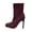 Wine, variant on Xfvqtps Womens Stretchy Sock Booties High Heel Ankle Boots Winter Knit Elastic Square Toe Slip on Fashion Shoes for Casual Outfit Black