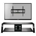 thumbnail image 5 of Bell'O TRIPLE PLAY TP4463 - Stand (wall mount, pole, column, cabinet unit) - for flat panel / AV equipment - tempered glass, powder-coated steel - black high gloss - screen size: up to 70" - wall-mountable, floor-standing, 5 of 5