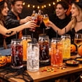 thumbnail image 7 of Halloween Can Shaped Glass Tumbler with Lid and Straw, 20oz Clear Drinking Cup with Spooky Designs, Reusable Iced Coffee Cup for Home Office Party Fall Halloween Gift, 7 of 7