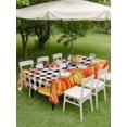 thumbnail image 3 of Outdoor Tablecloth with Umbrella Hole and Zipper, Thanksgiving Rectangle Table Cloth 60x84 Inch Waterproof Tablecloth, Autumn Orange Red Pumpkin Leaf Plaid Black Picnic Table Cover for Patio Camping, 3 of 7
