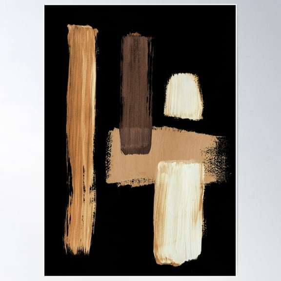 Brown Abstract Poster Wall Art, Modern Wall Decor For Living Room Bedroom, 8x12 UNFRAMED