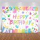 thumbnail image 1 of Fondo de cumpleaños personalizado con pintura para niños, decoración de fiesta con salpicaduras de pintura, grafiti colorido, dibujo, fotografía, pancarta de fondo (7 x 5 pies), 1 of 5