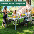 thumbnail image 3 of OROFULL 6FT Plastic Folding Bench 2 Pack, HDPE Portable Foldable Bench with Steel Frame for Outdoor Camping Picnic Party Dining, Black, 3 of 10