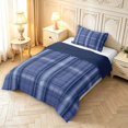 thumbnail image 1 of Manfei Modern Checkered Twin Comforter Sets,Geometric Check Bedding Set,Blue,Navy Blue Reversible,2-Piece,1 Comforter and 1 Pillowcase,2-Piece,1 Comforter and 1 Pillowcase, 1 of 6
