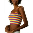 thumbnail image 5 of INSPIRE CHIC Women's Striped Tie Spaghetti Straps Summer Cami Tube Tops XS Multicolor Purple, 5 of 9
