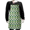 thumbnail image 1 of Botanical Kids Apron, Summer Revival Flourishing Lily Petal Buds Beauty Damask Leaves Pattern, Boys Girls Apron Bib with Adjustable Ties for Cooking Baking Painting, Lilac Green and Pink, by Ambesonne, 1 of 2