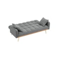thumbnail image 6 of 69" Sofa Bed, Adjustable Teddy Fabric Sleeper Sofa Couch with Removable Armrests for Living Room Bedroom, Gray, 6 of 6