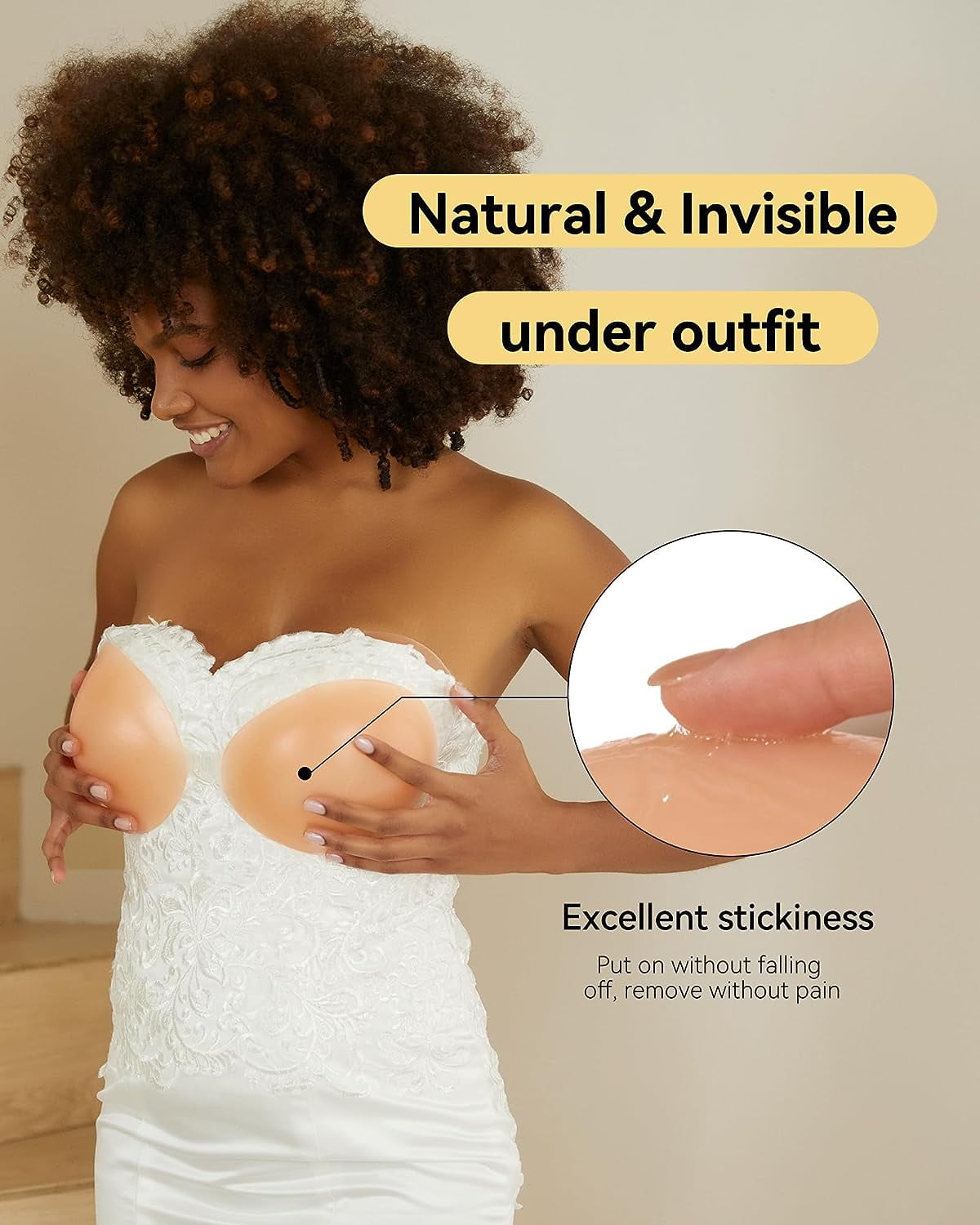 Buy Niidor Adhesive Bra Stress Sticky Invisible Push up Wing-Shape Silicone  Bra for Backless Dress with Nipple Covers Online at desertcartKUWAIT