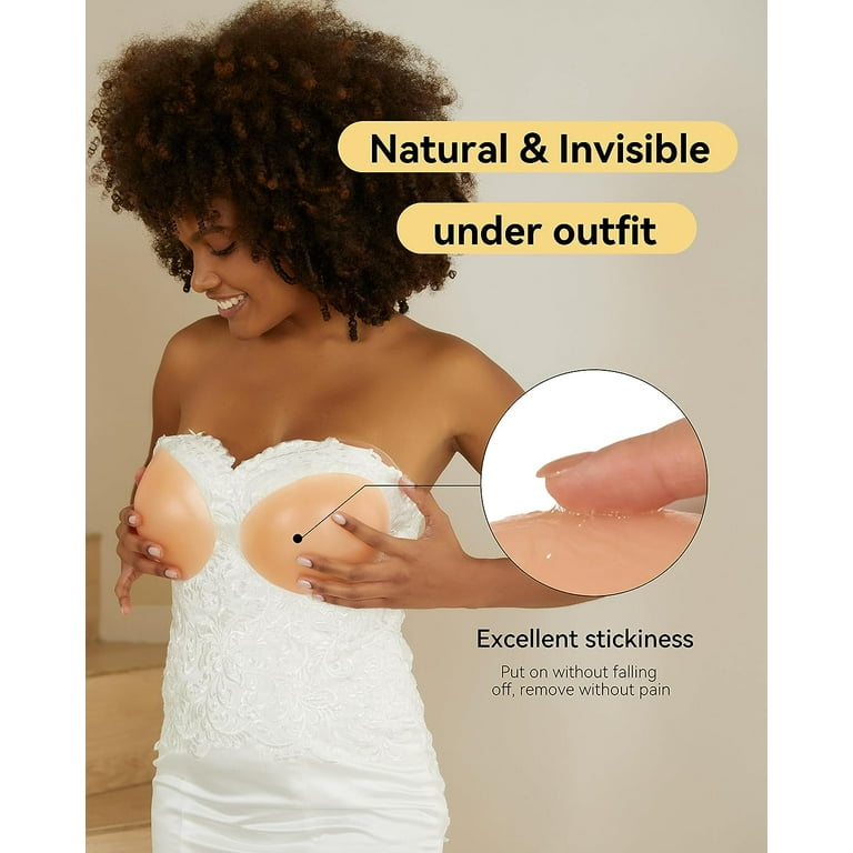 queensecret Adhesive Bra - Push up Strapless Silicone Sticky Bra for  Backless Dress